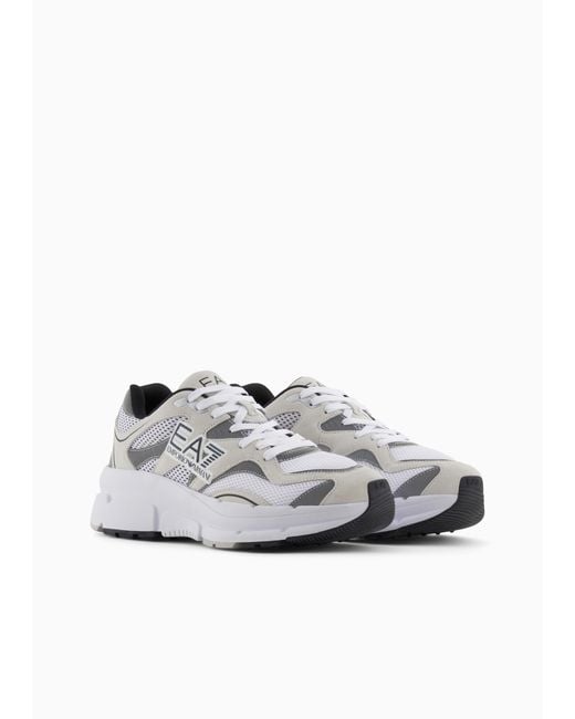 EA7 Gray Lace Up Sneakers for men