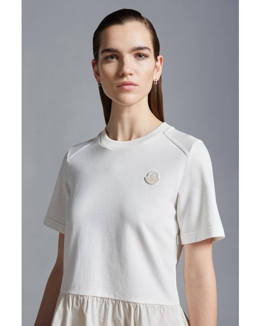 Moncler White Slim Fit Flared Mini Dress