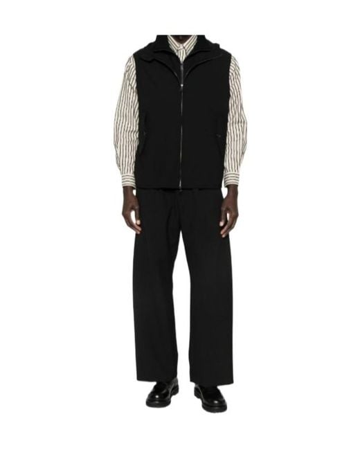 Emporio Armani Black Vest With Zip And Hood for men