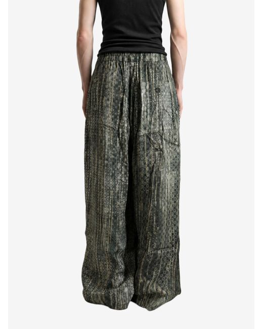 Ziggy Chen Gray Digital Printed Drawstring Trousers for men