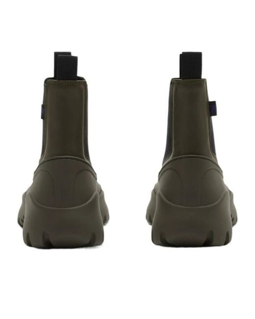 Burberry Brown Scoot Round-Toe Ankle Chelsea Boots for men