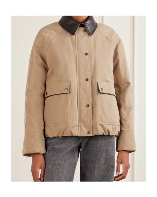 Brunello Cucinelli Natural Leather Collar Coat