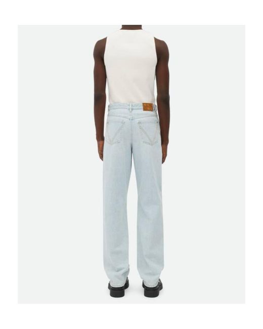 Bottega Veneta Blue Extra Bleached Wide Leg Jeans for men