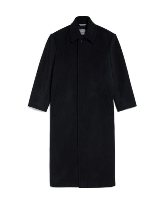 Balenciaga Black Long Double-Faced Cocoon Coat for men