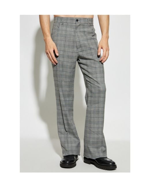 Amiri Gray Checked Flared Trousers for men