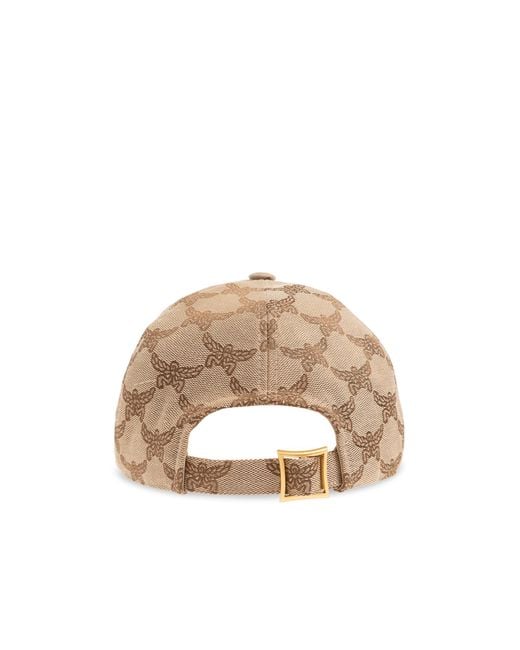 MCM Natural Monogram Logo Patch Baseball Cap for men