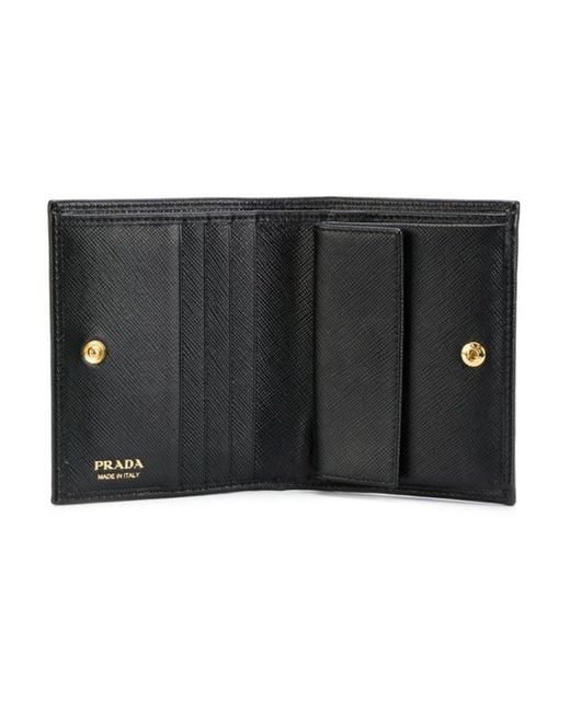 Prada Black Logo Plaque Wallet