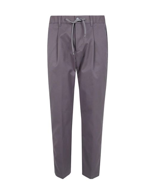 Herno Purple Drawstring Straight Leg Trousers for men