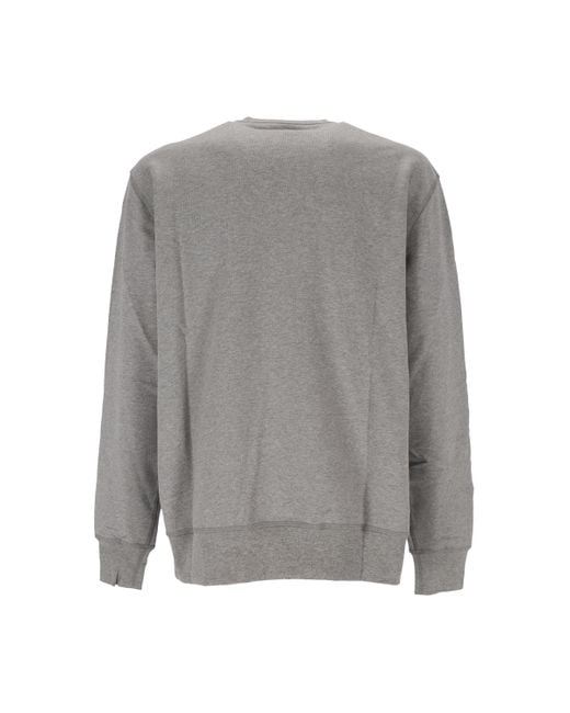 McQueen Gray Graffiti Printed Round Neck Sweater for men