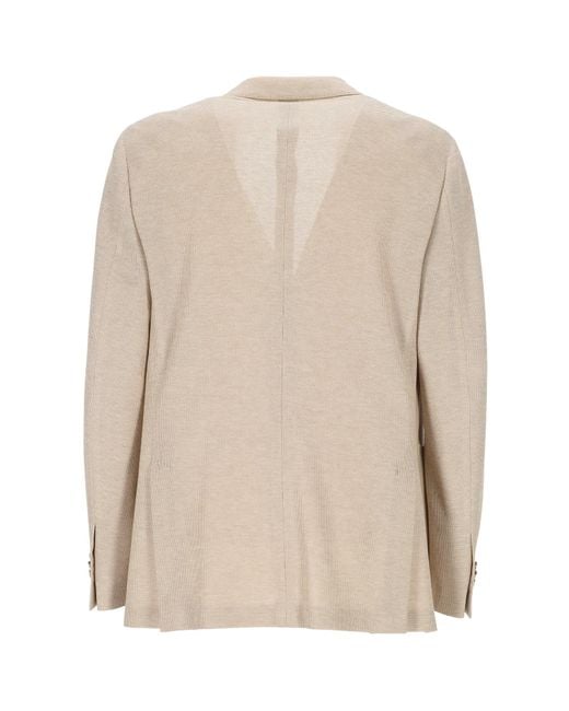 Lardini Natural Textured Single-Breasted Blazer for men