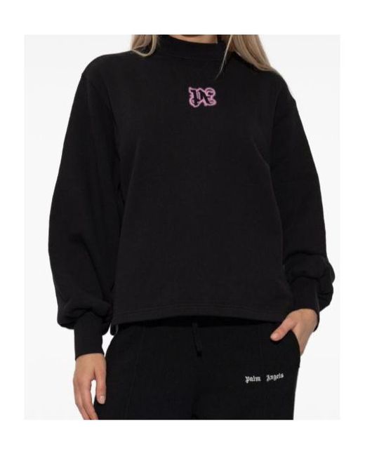 Palm Angels Black Logo Printed Sweatshirt