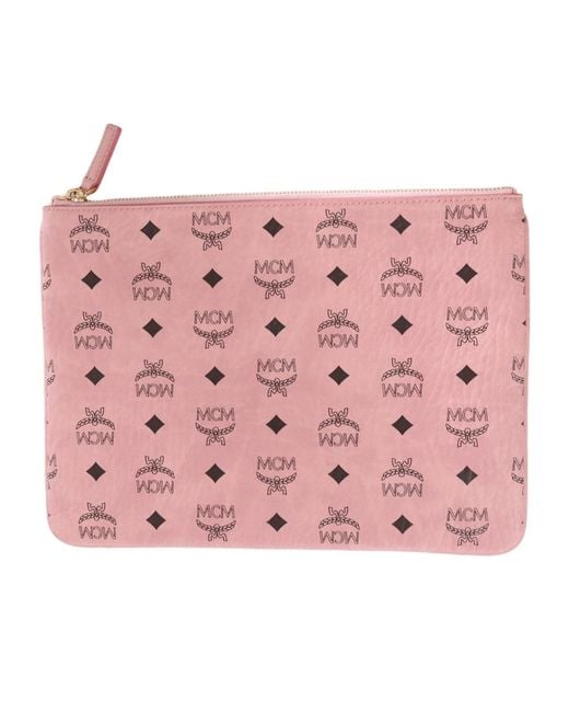 MCM Pink Zip-Top Clutch for men