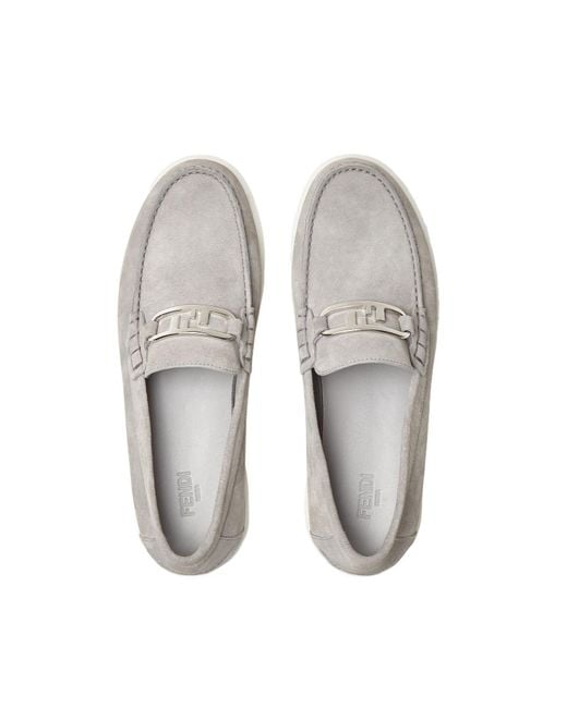 Fendi Gray O'Lock Slip-On Loafers for men