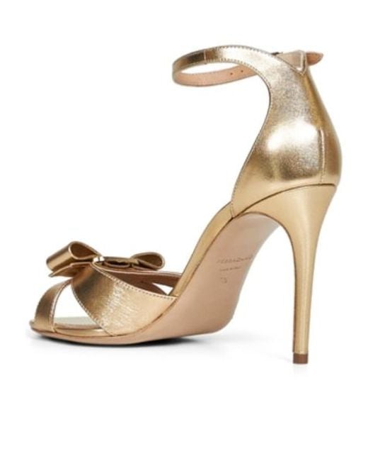 Ferragamo Metallic Vara Bow Sandal
