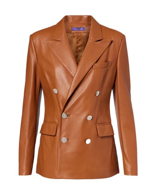 Ralph Lauren Brown Camden Leather Blazer