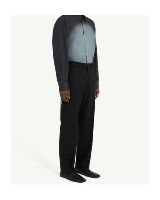 MM6 by Maison Margiela Black Buttoned Tailored Trousers for men