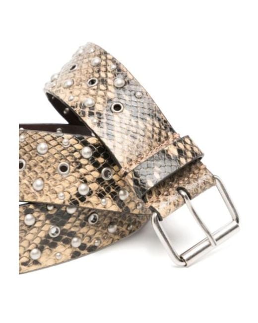 Dries Van Noten White Embossed Belt