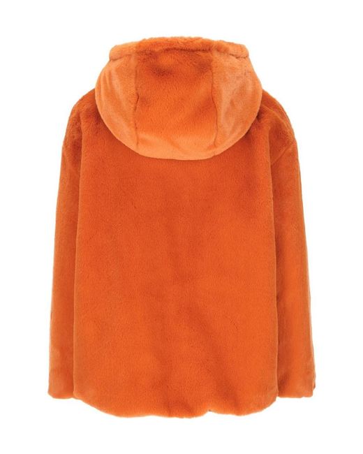 Herno Orange Drawstring-Hood Zip-Up Jacket