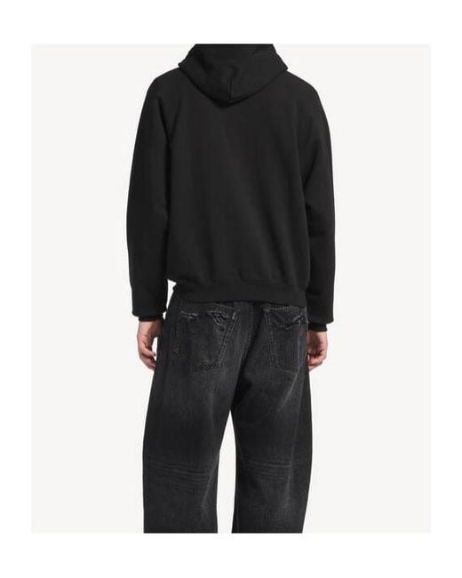 Balenciaga Black The Door Oversized Zip-Up Hoodie for men