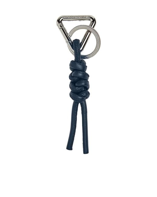 Bottega Veneta Blue Triangle Knot Key Ring for men