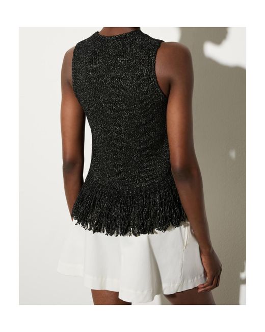 MAX&Co. Black Circular Knit Top