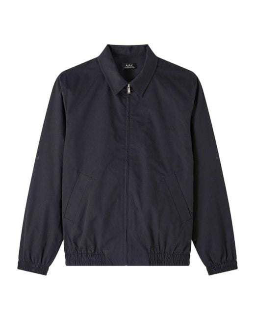 A.P.C. Blue Gilbert Zipped Shirt Jacket for men
