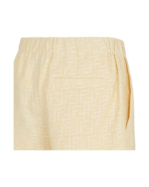 Fendi Natural Ff Jacquard Bermuda Shorts for men