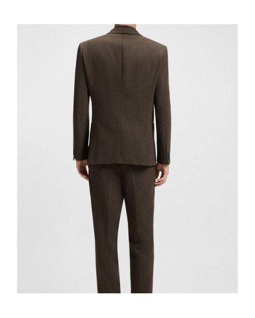 Boss Brown Long-Sleeved Suit Jacket for men