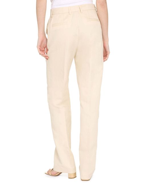 PT01 White High-Waisted Straight Trousers