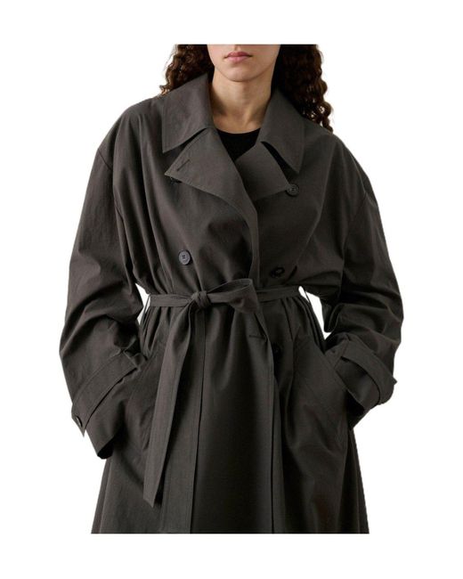 Soeur Black Solid Color Trench Coat