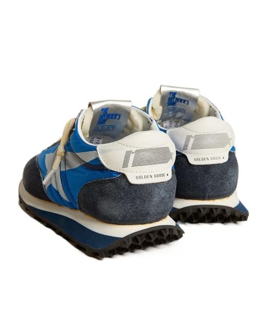 Golden Goose Deluxe Brand Blue Running Marathon Lace-Up Sneakers for men