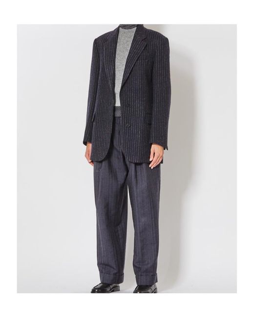 Dries Van Noten Blue Belt Loop Casual Pants