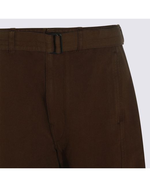 Lemaire Brown Twisted Belted Pants for men