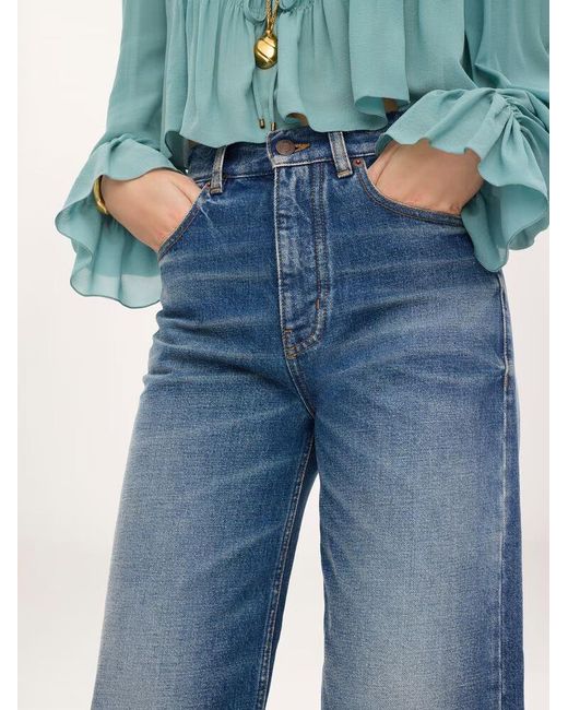 Chloé Blue Chloé High-Rise Wide-Leg Jeans