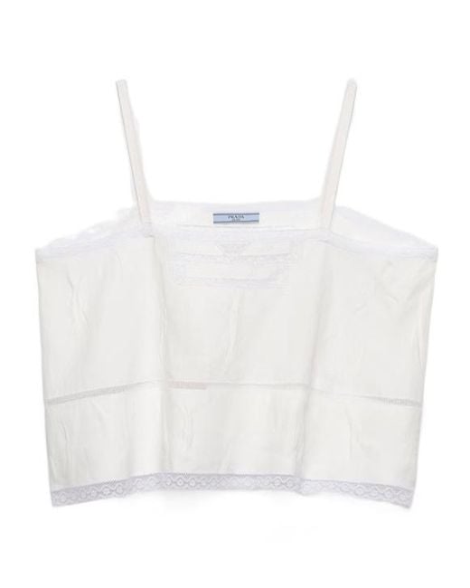 Prada White Linen Top