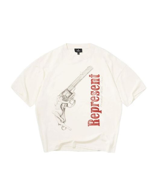 Represent White Short-Sleeved T-Shirt for men
