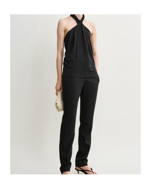 Totême  Black Twisted Jersey Halter Top
