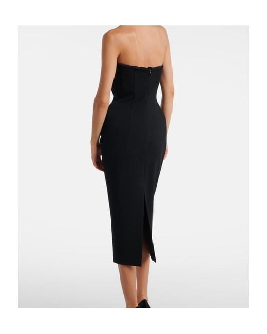 Magda Butrym Black Draped Midi Dress