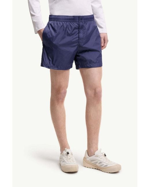 Moncler Blue Logo Shorts for men