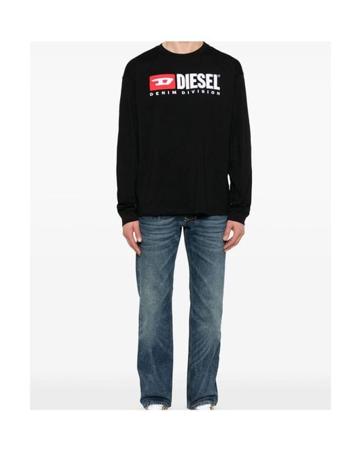 DIESEL Black T-Box-Ls-Div T-Shirt for men