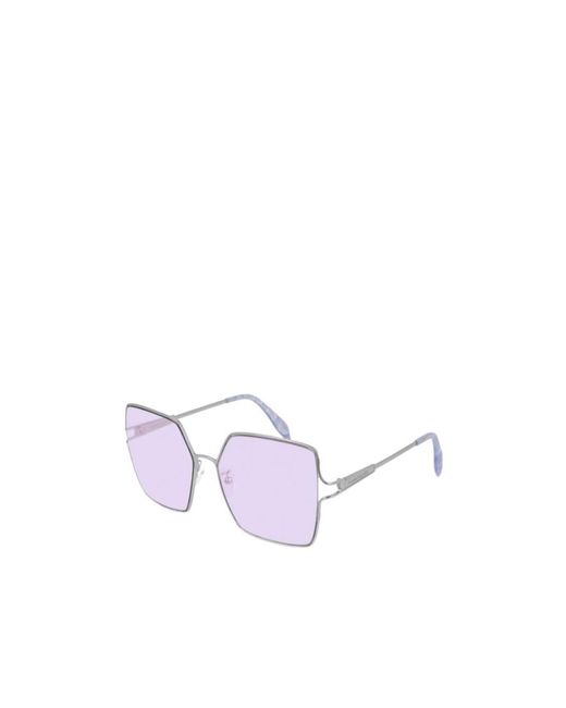 McQueen White Logo Sunglasses