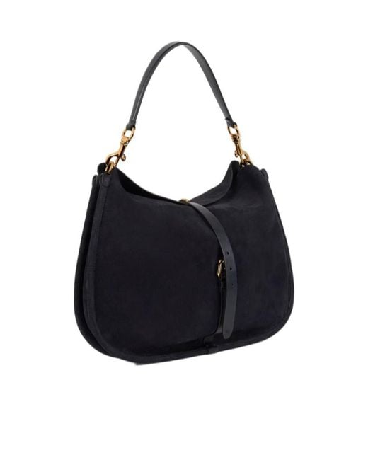 Etro Black Maxi Suede Pony Bag