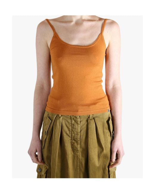 Extreme Cashmere Brown Britney Spaghetti Strap Tank Top