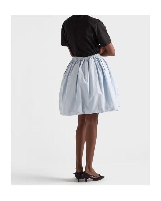 Prada Blue Technical Taffeta Skirt