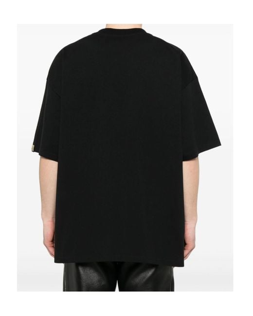 Martine Rose Black Graphic Printed Crewneck T-Shirt for men