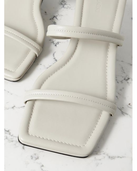 St. Agni White Leather High-Heeled Sandals