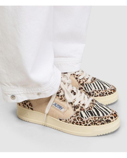Autry Brown Round-Toe Low-Top Sneakers