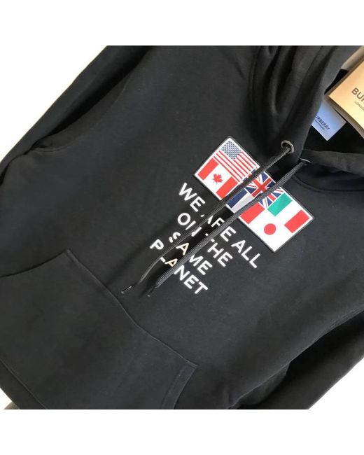 Burberry Black Flag Appliqué Hoodie
