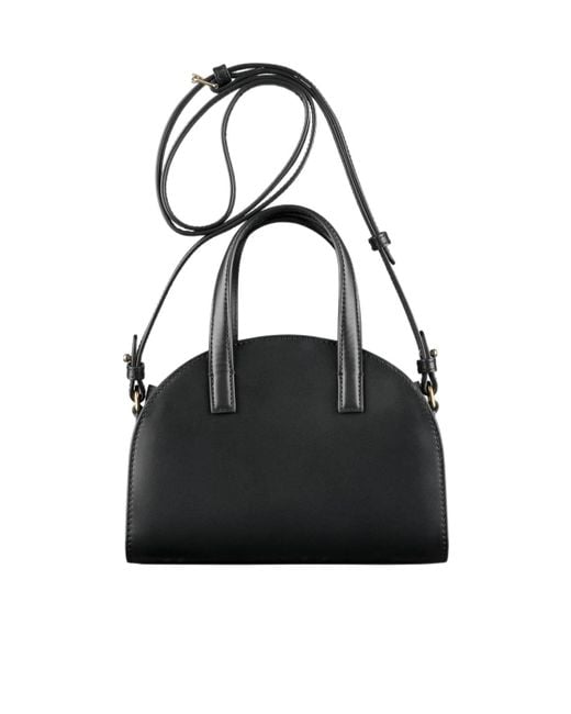 A.P.C. Black Demi-Lune Logo Stamp Small Tote Bag