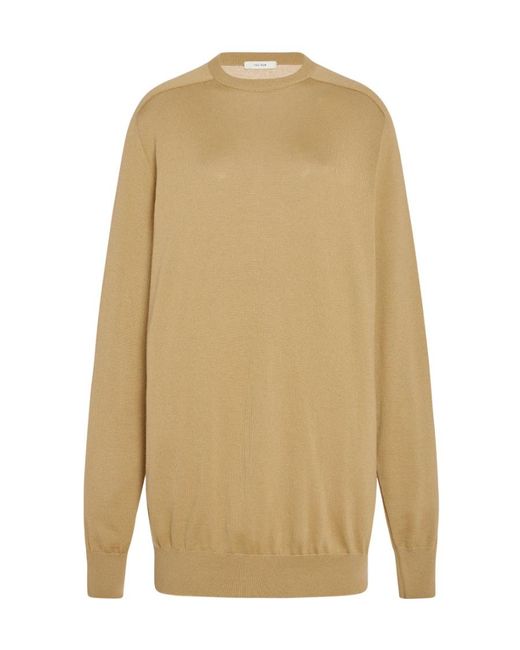 The Row Natural Long-Sleeved Round-Neck Sweater